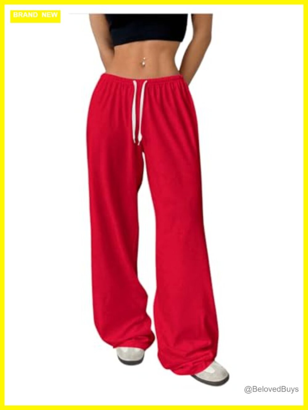 Women's Drawstring Wide Leg Jogger Sweatpants Soft Stretchy Active Pants